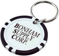 Key Chains: Black and White Poker Chip Keychains